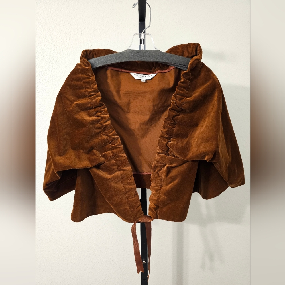 Trina Turk Nutmeg Velvet Shrug Sz Large